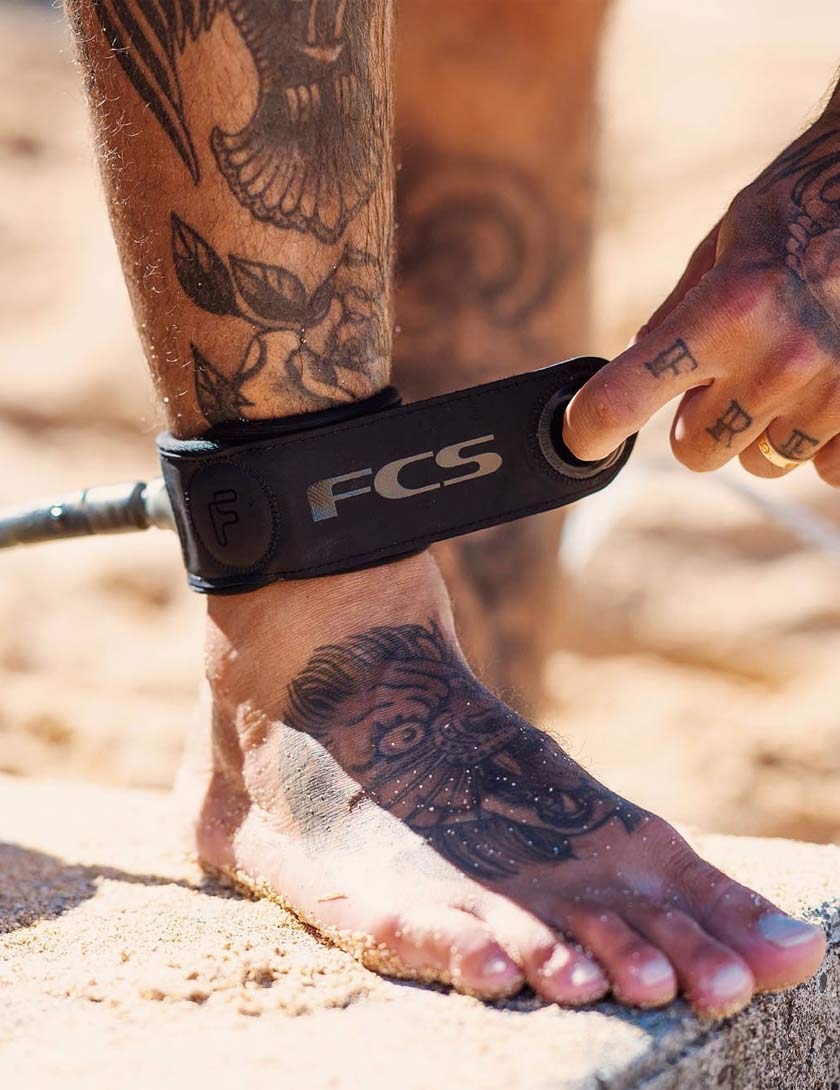 FCS Freedom Helix Longboard Ankle Surfboard Leash 9ft - Natural/Black