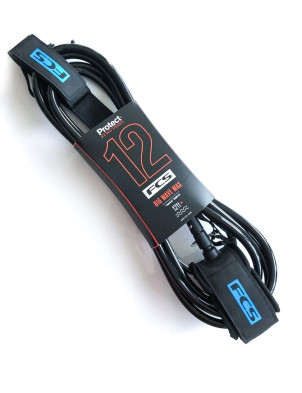 FCS Protect Max Big Wave Leash 12ft - Black