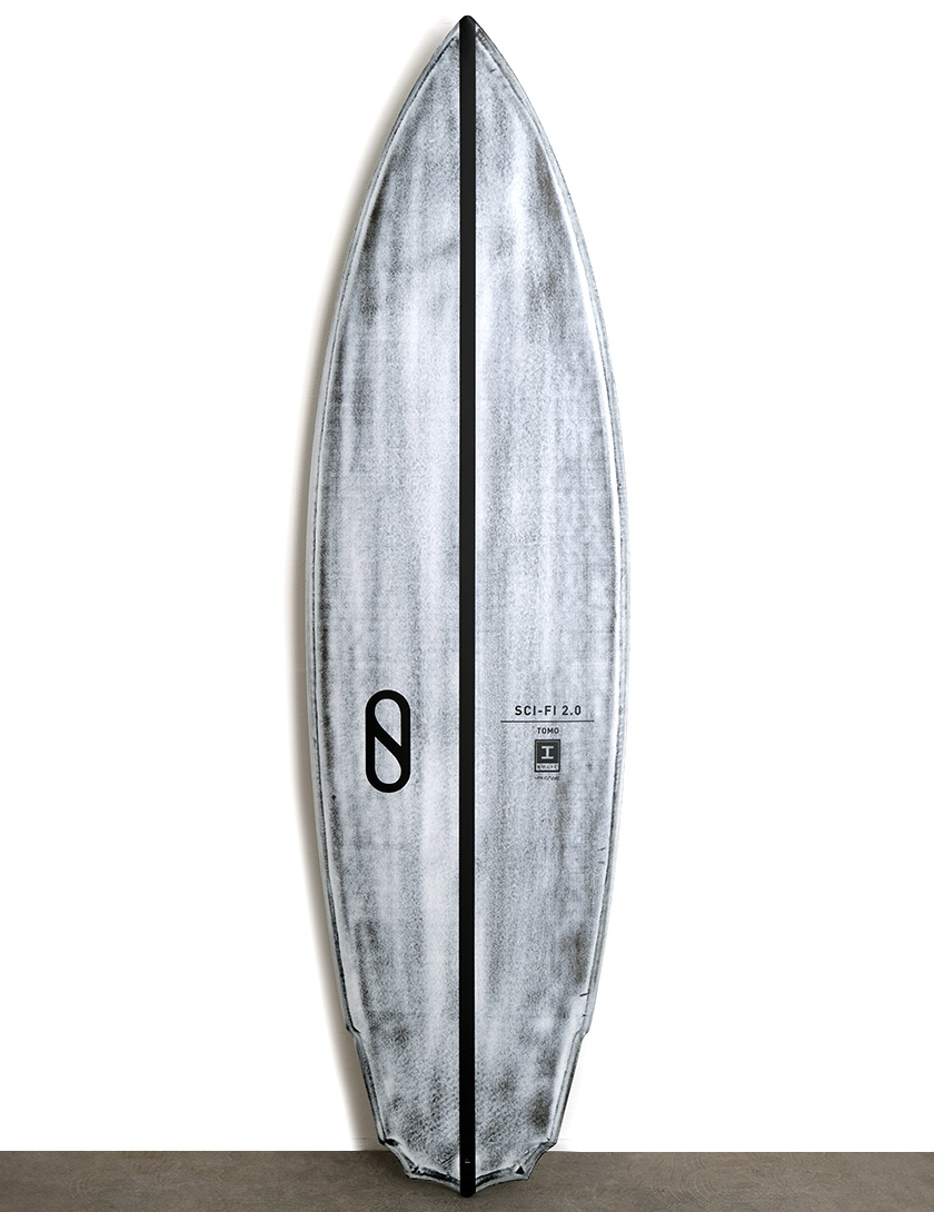 Slater Designs Volcanic Sci-Fi 2.0 surfboard 5ft 11 Futures - White