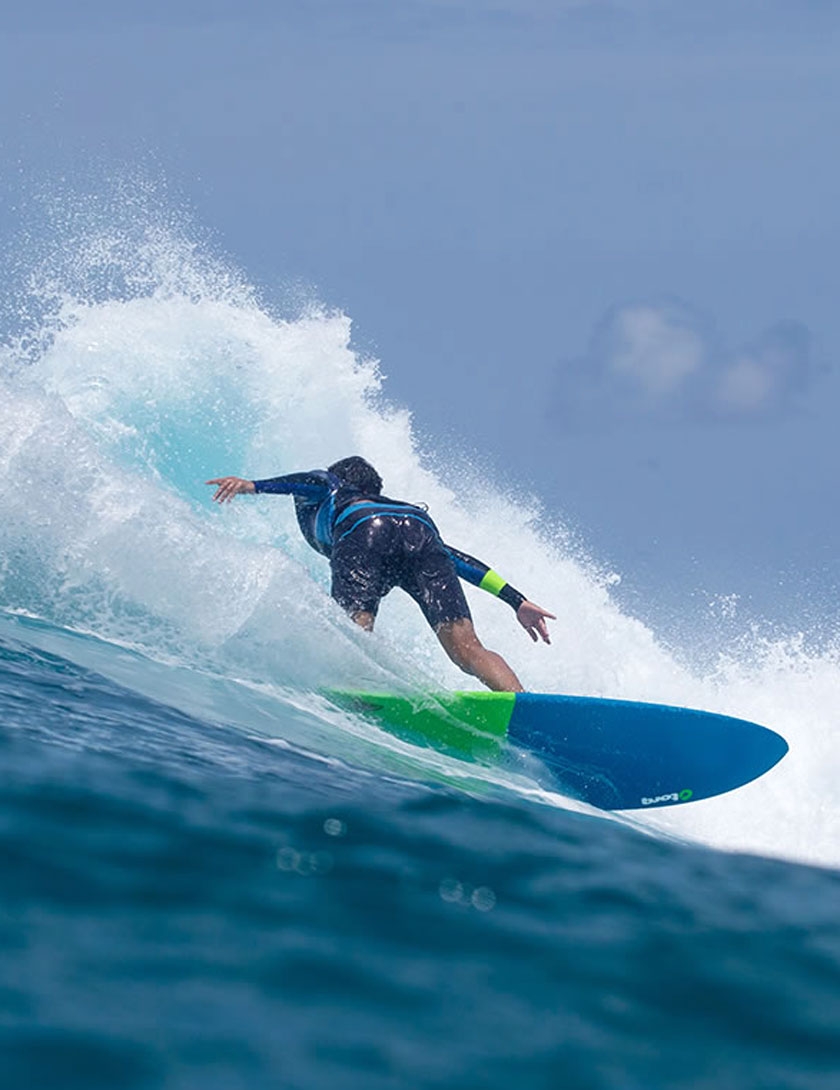 Torq Mod Fish surfboard 6ft 3 Package - White/Pinline