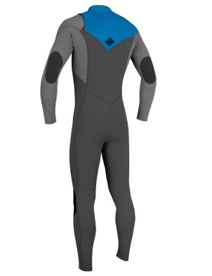O'Neill Boys Hyperfreak Chest Zip 3/2+mm wetsuit - Graphite/Smoke/Baliblu