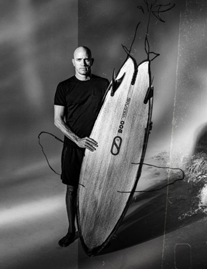 Slater Designs Volcanic Great White surfboard 5ft 8 - Futures