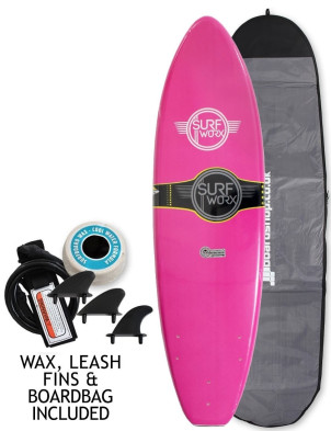 Surfworx Base Hybrid soft surfboard package 6ft 0 - Pink