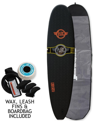 Surfworx Ribeye Mini Mal soft surfboard 7ft 0 Package - Black