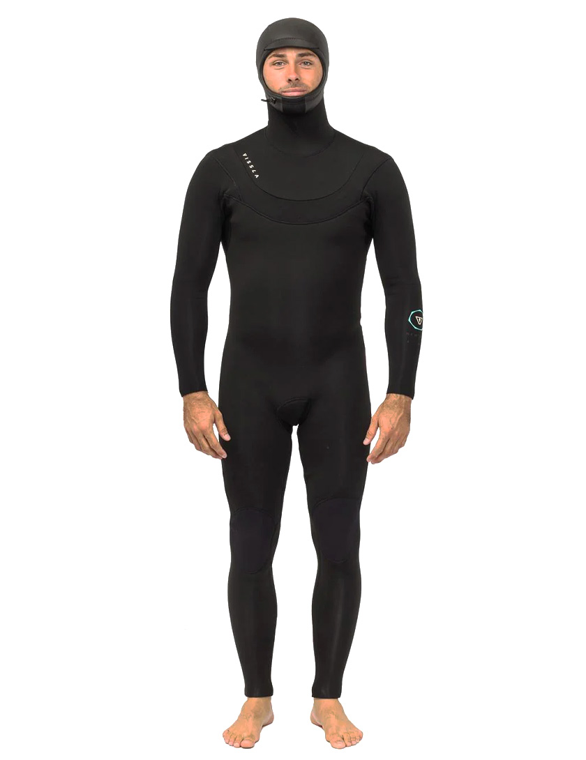 Vissla x Axxe New Seas V Zip Hooded 5/4mm Wetsuit - Black