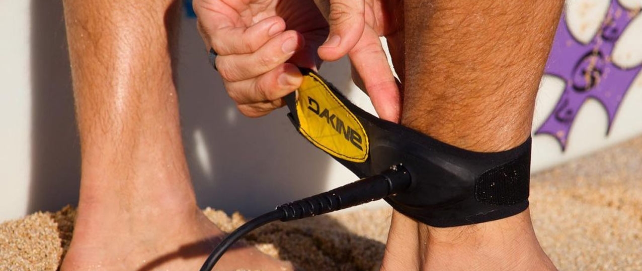 Putting On A Surfboard Leash