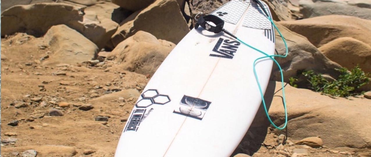 Waxed Surfboard Facing Up