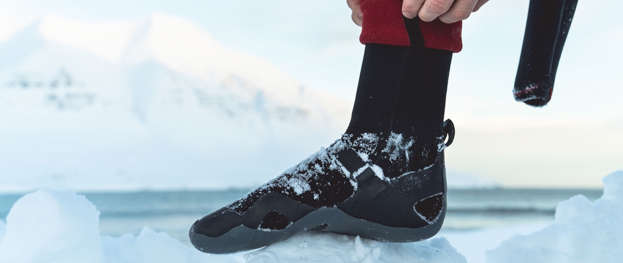 Xcel Wetsuit Boot Action Shot