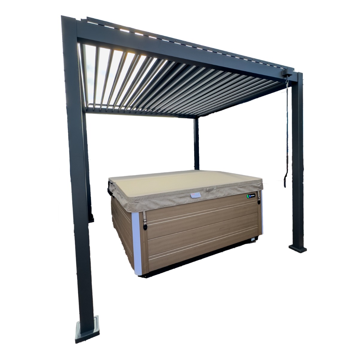 Happy Hot Tubs Aluminium Garden Pergola with Louvred Roof