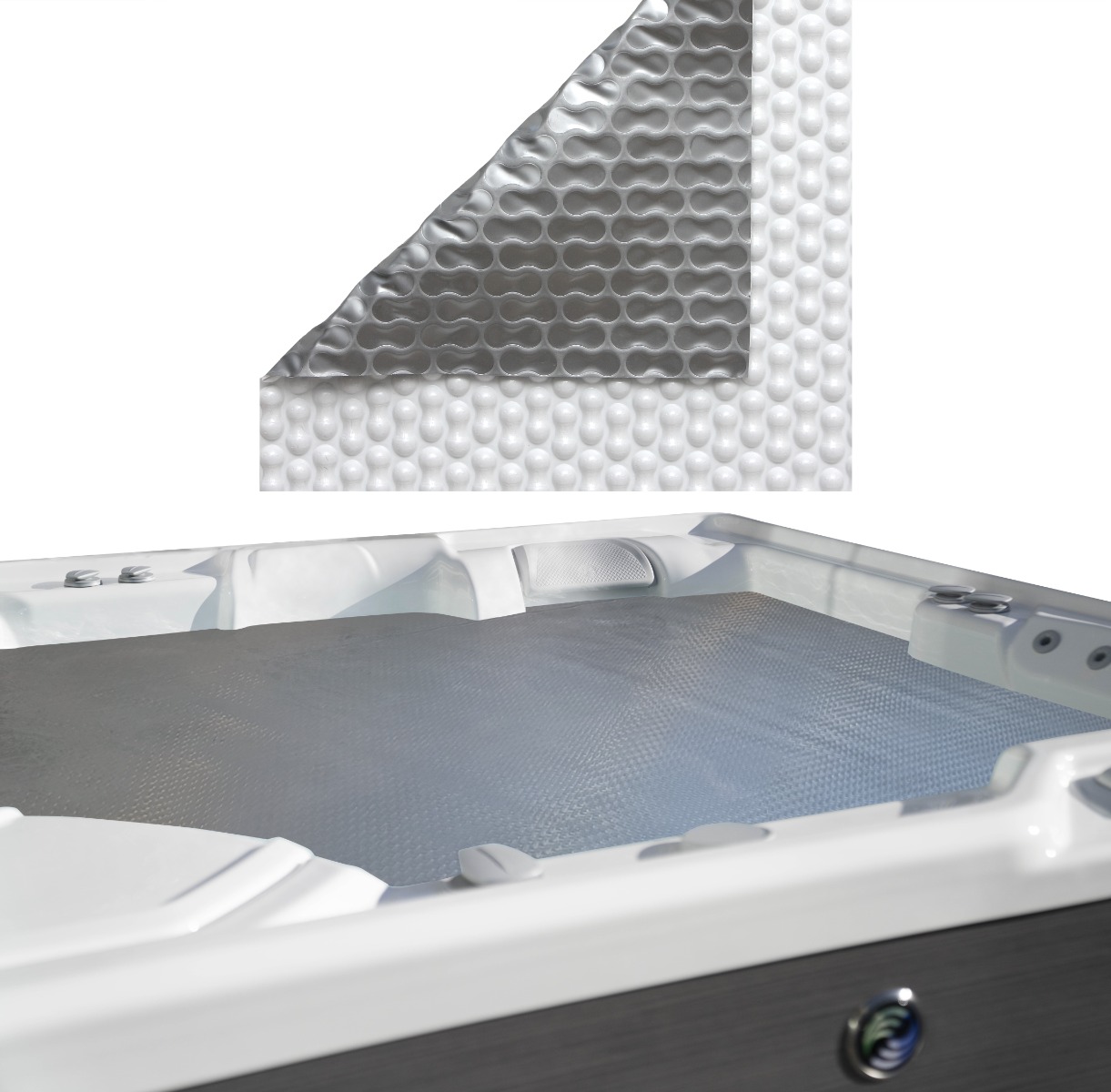 Raeguard Floating Silver thermal floating hot tub blanket cover