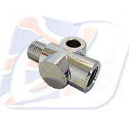 1/8 BSP INLINE CONNECTOR M10x1.0, CHROME