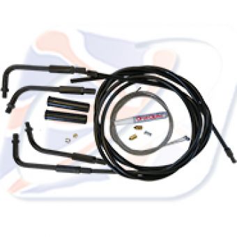 HD THROTTLE CABLE KIT, BLACK. THREADED