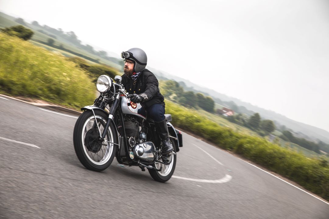 Riding a pristine motorcycle