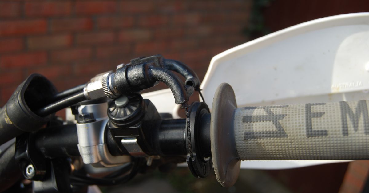 Close up of motorcycle throttle